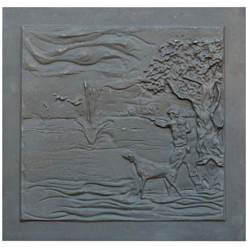 LUNA WAY CAST IRON - Lastra in ghisa Decorata per camino Cacciatore | Immagazzina e Riflette Calore a Lungo | Resistente all' Usura e Corrosione | Facile da Installare | Dimensioni 78 x 75 cm