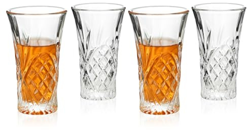 BCnmviku 4Pack Shot Glasses 65ML/2.2OZ Tequila Glasses Heavy Base Cordial Glasses