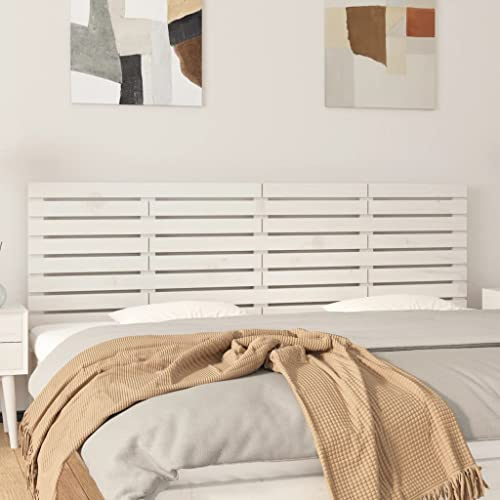 CKioict Betthaupt Wandkissen Bett Bettkopfteil Schlafzimmer Wand-Kopfteil WeiÃŸ 206x3x63 cm Massivholz KieferGeeignet für Schlafzimmer, Gästezimmer, Schlafsaal