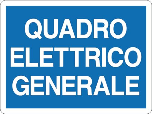 GLOBAL CARTELLO SEGNALETICO - QUADRO ELETTRICO GENERALE - Adesivo Extra Resistente, Pannello in Forex, Pannello In Alluminio (20x31 cm, Alluminio)