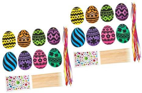 VICASKY 2sätze Ostern Kratzkarten Bunte Kratzbilder Für Junge Mädchen Kreative Bastelideen Für Ostern Für Kinderpartys Und Feiertagsdekorationen