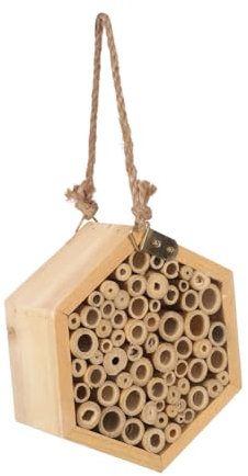 Milisten Insektenhaus Aus Holz Für Garten Multifunktionelles Bienenhotel Und Schmetterlingshaus Hängendes Insektenhotel Mit Vogel-futterstelle Dekorative Nisthilfe Für Insekten Und