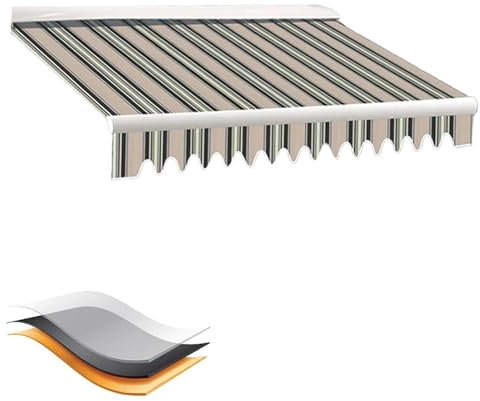 Markisenbespannung Markisenstoff Sonnenschutz Markisenzubehör Markise mit Volant Wasserabweisend Reißfest Markisen Ersatzstoff Markisentuch Markise Stoff Langlebiger Markisenstoff(Multi Stripe,(8.2x5f