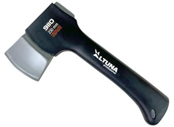 Altuna - Hacha de Supervivencia y Camping - Hoja de Acero y Mango de Fibra de Vidrio- Función Martillo y Funda Incluida- Ligera y Resistente - Hacha Táctica Compacta 23cm y sólo 600gr - Para Bushcraft