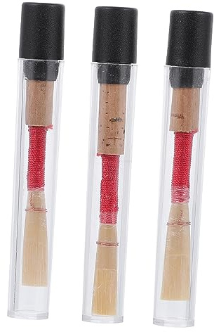 OFFSCH Handgefertigte Oboenzubehör Schilfrohre aus Natürlichem Schilf und Korkholz 3 Stück mit Weichen Vibrationen und Praktischen Aufbewahrungsboxen für Performance Anlässe