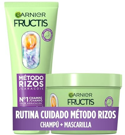 Garnier Fructis Pack Champú Método Rizos, 200 ml + Garnier Fructis Mascarilla Capilar Método Rizos, 370 ml