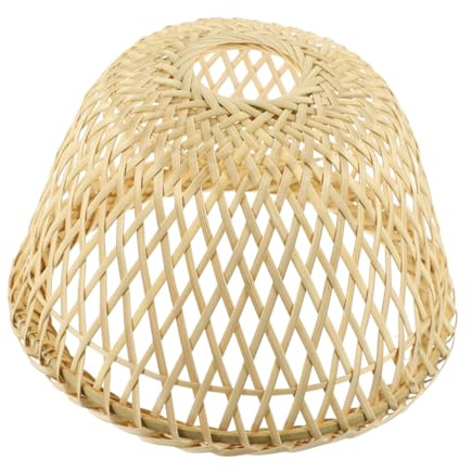 IMIKEYA Rattan Lampenschirm aus Bambus Handgefertigt Vintage Tischlampe Esszimmer Dekoration Beige
