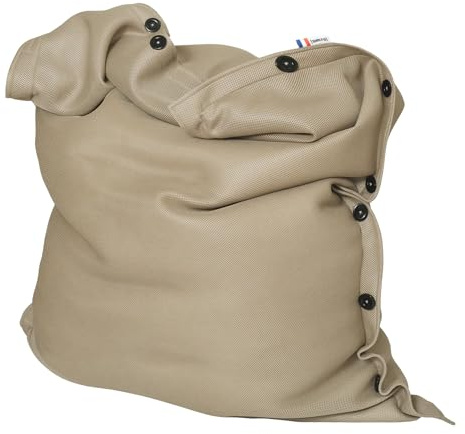 Shelto Pouf Géant Tissu Mesh3D Humus 125 X 175 - Polyester - Housse Lavable - Fabriqué en France