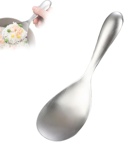 Cucchiaio per riso antiaderente in acciaio inox spesso, Paletta per riso in acciaio inox 304, utensile da cucina resistente e versatile, per casa e ristorante