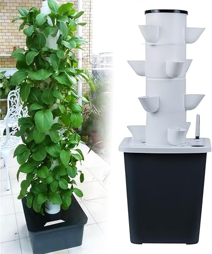 30 cialde idroponica Tower Garden sistema di coltivazione aeroponica per erbe, frutta e verdura, kit idroponico completo con timer, pompa idratante e adattatore (20 fori)