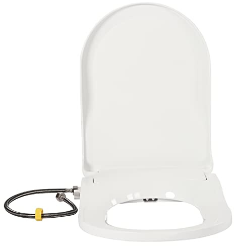Abattant de WC avec bidet, sièges de WC avec descente automatique, non électrique, avec double buses autonettoyantes, dos séparé et nettoyage féminin (forme D), écartement de trous de 11,5 à 16,5 cm