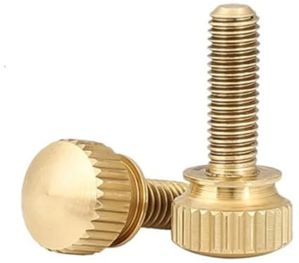 M4 M5 M6 Rändelschrauben aus Messing, 10 Stück, handfest angezogene Computergehäuseschrauben for die Metallbearbeitung, Maschinenschrauben Knopfschraube(Gold,8mm)