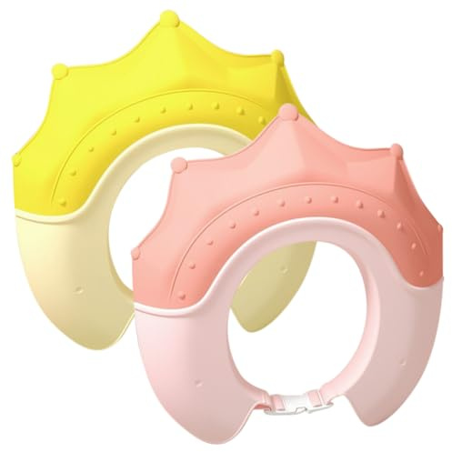 GALPADA 2 Stück-pack Verstellbare Silikon Waschhaube für Kleinkinder mit Hautfreundlichem Kunststoff und Süßem Kronen Design zum Schutz der Augen Beim Haarewaschen und Baden