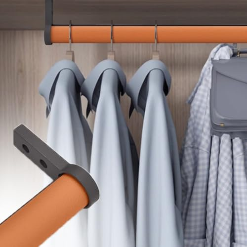 YCVAWEOD Sturdy Metal Clothes Rod (29mm Diameter) with Leather Cover Perfect for Walk-in Closets Includes End Supports Color A 60cm Durable Clothing Rack Solution LWX