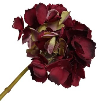 LCHJX Exotic Dried Flower Bouquet 5 PCS Artificial Red Hydrangea,Beautiful Hydrangea Flower for Home Garden Kitchen Table Flower Arrangement Decor