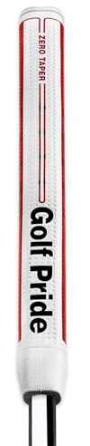 Golf Pride Zero Taper Putter Grip, Red, Medium | Parallel Style Design for Consistent Hand Feel, Flat Paddle Horseshoe Shape, Dimpled Surface Texture, For Men and Women