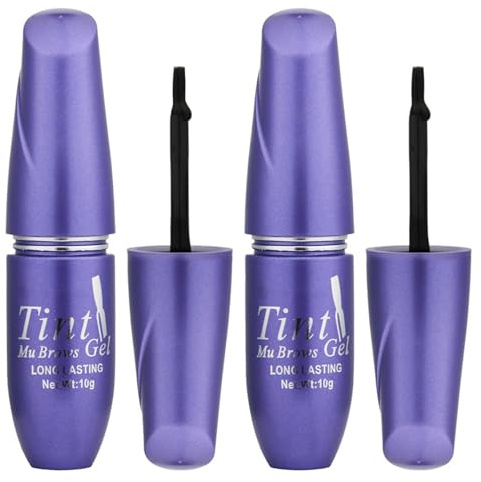 Ögonbrynstatueringsfärgssats 2-pack halvpermanent naturlig färg ögonbrynsfärg gel vattentät fläcksäker formel, ljusbrun, jour de Pâques