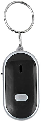 Wakects Whistle Key Finder, Voice Control Anti Lost Device Voice Control Keychain High Brightness Light with Chain Ring for Wallet Car Pet Child Bag Suitcase (Black)