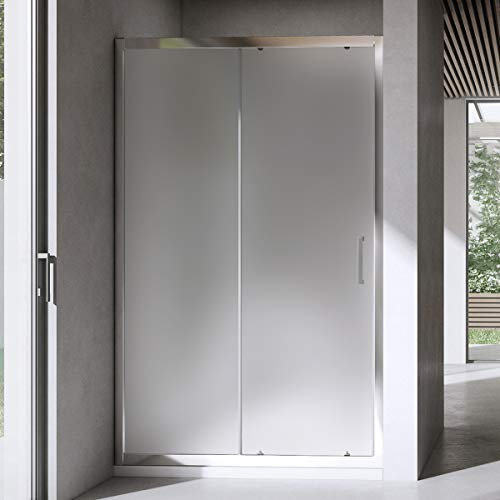 Yellowshop - Box Cabina Doccia Bagno Porta a Nicchia Anta Scorrevole in Cristallo Temperato 6mm Trasparente o Puntinato Misure Cm 100 110 120 130 (Cm 100 (da 99 fino a 103), Puntinato Opaco)