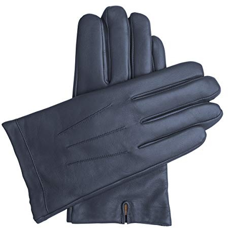 Downholme Klassische Lederhandschuhe mit Innenfutter aus Kaschmir für Herren