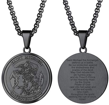 PROSTEEL St. Michael Pendant and Chain The Archangel Jewelry