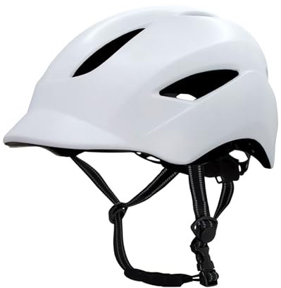 Crazy Safety Aero Fahrradhelm | Helm Kinder für Fahrrad, Skateboard, Inlineskates und BMX-Rad | Fahrradhelm Damen Herren | M 54-58 cm und L 58-61 cm | Fahrradhelm mit Reflexionsgurten (Weiß)