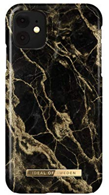 IDEAL OF SWEDEN Bedruckte Handyhülle, niedliches buntes Muster, schützende Abdeckung aus Hartplastik mit Mikrofaserfutter für das iPhone. Kompatibel mit iPhone 11 - Golden Smoke Marble