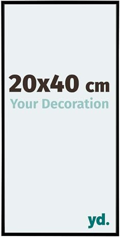 Your Decoration - Cadre photo 20x40 cm - Noir Mat - Cadre Photo en Plastique Avec Verre acrylique - Anti-Reflet - Cadre 20x40 - Evry