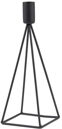 Ljus Gild Gild Gild Gander, ljusfäste, järnstång modern minimalistisk ljusstake, metall ljusplatta vaxfäste (svart)