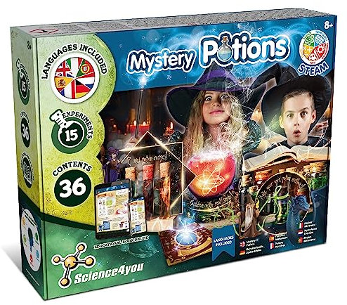 Science4you Zaubertränke Labor - Chemiekasten mit Experimente für Kinder 7 8 9 10+ Jahren, Magic Bastelset mit Zauberkessel, Spiele, Geschenk für Jungen & Mädchen