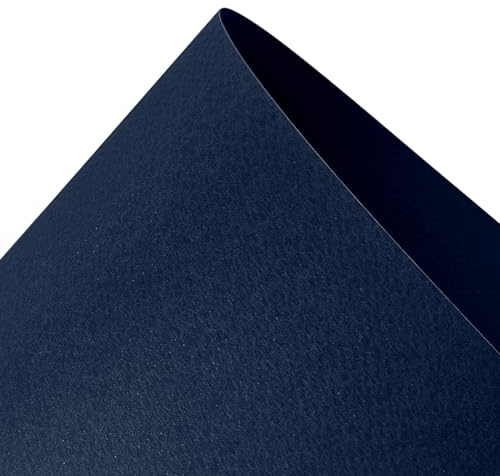 Netuno 10x Bastelkarton Indigoblau DIN A3 29,7x42 cm einseitig strukturiert | 220g Prisma Indaco · stilvoller Strukturkarton für Dekoration, Basteln, Karten & Einladungen