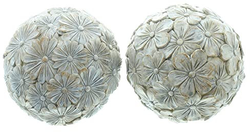 FRANK FLECHTWAREN Dekokugel, Blumenkugel, Floralem Design 2er Set Ø 10 cm