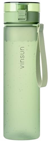 VINSUN Borraccia Sportiva 1 Litro - Tritan senza BPA, Prova di Perdite, Utilizzo con Una Mano - Bottiglia Acqua Leggera per Palestra, Scuola, Università, Ufficio