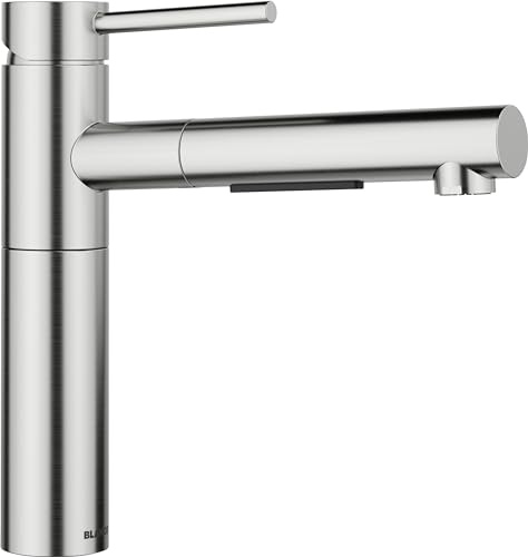 BLANCO ALTA-S II | Küchenarmatur | Mit herausziehbarem Schlauch | Hochdruck | [4,5x23,2x22,6 cm] | Gesicherte Wasserqualität & wassersparend | Rückflussverhinderer | Keramik Kartusche