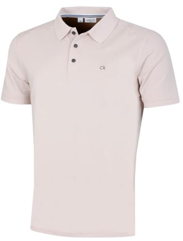 Calvin Klein Polotröja i bomull slät med monogram logotyp herrpolotröja (1 pack), Sten, S