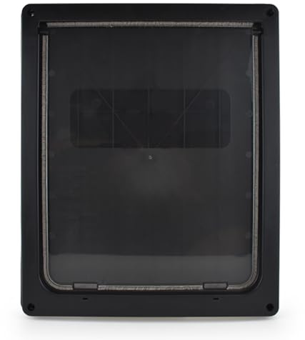 PJDDP Pet door Weatherproof Weatherproof Doggy Entrance with Security Cover & Magnetic Flap, Durable Frame, Black