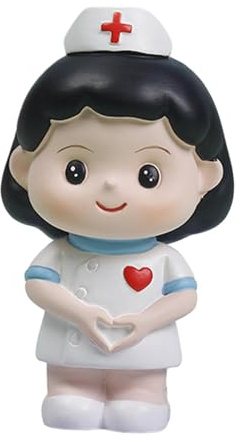 Milageto Statua dell'infermiera Scultura in Resina Regalo della Settimana delle Infermiere Decorazioni per la casa Bambola Angelo in Statuetta Bianca Topper, Dito dell'amore