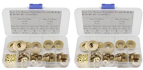 Ntcpefy Assortimento di rondelle piatte in , kit assortito di guarnizioni in rame (420 pezzi, M3-)