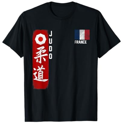Judo France Drapeau français Judoka Dojo Arts martiaux kanji T-Shirt