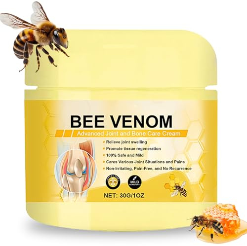 Bee Venom Cream, Bee Venom Joint Cream, Muscle Relief Gel, For Muscle, Joint And Bone Therapy Creams, For Hands, Neck,Waist,Back And Leg, 30G/1OZ.