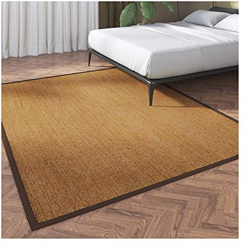 Tappeto in iuta tessuto a mano, grande, in fibra naturale, per interni, soggiorno, moderno, beige, con design antiscivolo