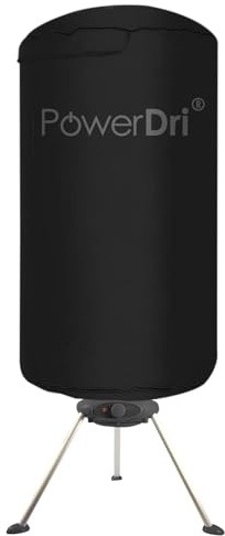 Electric Clothes Dryer 15kg Indoor Wet Laundry Warm Air Drying PowerDri (Black)