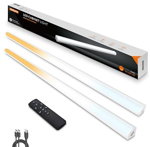 MEKKLEON Unterbauleuchte küche led mit Fernbedienung, wiederaufladbare Ladenleuchte vitrinenbeleuchtung led kabellose für Kleiderschrank (White, 60CM)