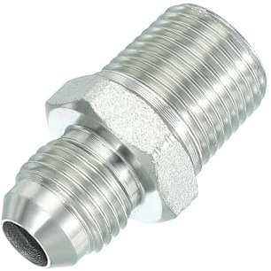 PATIKIL Doppelnippel Reduzierstück Rohrverbinder Sechskant Rohradapter 9/16 Außengewinde 37° Flare JIC x 3/8 Außengewinde NPT, Rohrfittingnippel Duschschlauch Adapter für Industrie