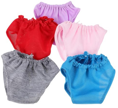 KICHOUSE 5 Stück Leichte Strapazierfähige Puppen-Unterhosen in Violett Rosa Rot Und Blau Zum Anziehen Und Rollenspiel