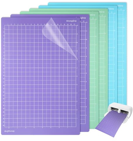 6 Stück Schneidematte für Cricut Joy Xtra Cutting Mat Selbstklebend | Selbstklebende Schneidematten für Handarbeit, Rutschfeste Matten mit 2 Geringer, 2 Mittlerer und 2 Hoher Haftung