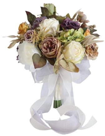 MagiDeal Brautjungfer hält künstliche falsche Blume Brautstrauß rustikaler Stil werfen Bouquet zum Jubiläum von Brautduschen