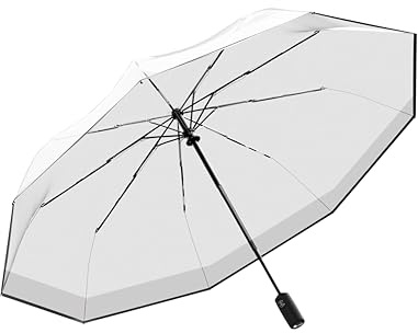 Windproof Travel Umbrella - Compact & Withstands Winds up to 85MPH, Strongest Premium Auto Folding Umbrella for Rain and Sun - Durable, Light & Portable for Women & Men, Fits Backpack & Cars