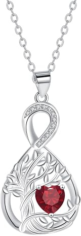 J.MUEN Collar Mujer Plata de Ley 925 Colgantes Collar Infinito Regalos para el día de la Madre para Mujeres, Regalos de Cumpleaños.