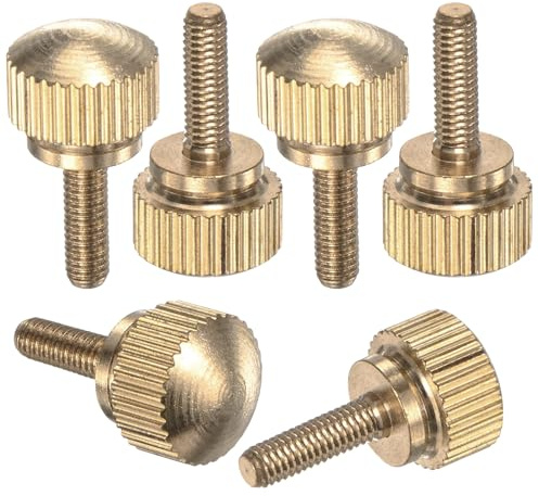 M METERXITY 6er Pack Rändel Rändelschrauben M3x10mm Massiv Messing Rundkopf Griffschrauben Mit Schulter Für Brillen Schrauben PC Computer Rändelschrauben Mit Gewindespitze
